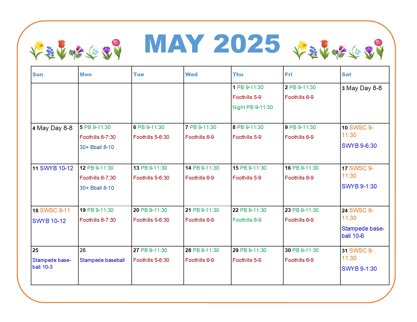 Park Calendar
